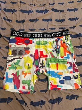 ODD Men’s Multicolor Water Gun Print Boxer Briefs